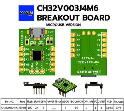 CH32V003 รหัสต่อท้าย J4M6, F4P6 - MAKER WITAWAT